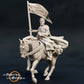 Photo de produit figurine historique médiévale échelle 75mm The Printing Goes Ever On (TPGEO) 0 : Figurines de chevaliers médiévaux Ranger Cavalier Bannière - modèles 75mm - Rangers du Nord