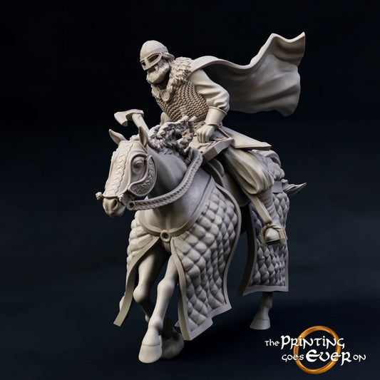 Photo de produit figurine historique médiévale échelle 75mm The Printing Goes Ever On (TPGEO) 0 : Figurines médiévales chevalier gardien B cavalier - modèles 75mm - famille royale