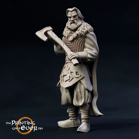 Photo du produit figurine historique médiévale 75mm Scale The Printing Goes Ever On (TPGEO) 0 : Figurines médiévales Chevalier Gardien A - modèles 75mm - Famille royale