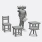Photo du produit Miniature Meubles, Décoration Diorama et Modélisme 0 : Meubles et Inventaire : 4 Tabourets et Chaises (Réf. 43D)