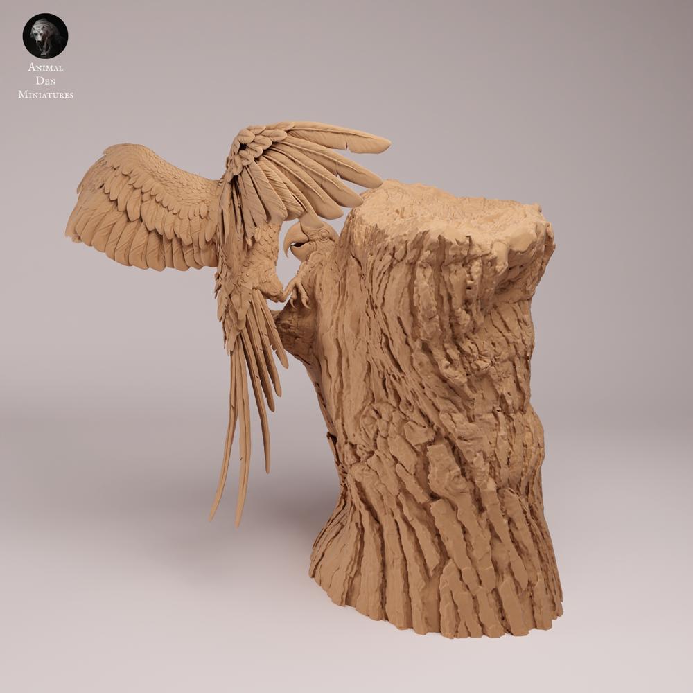 Photo du produit figurine animale Animal Den Miniatures 0 : figurine animale de la jungle : aras hyacinthes au nid (26_08_06)