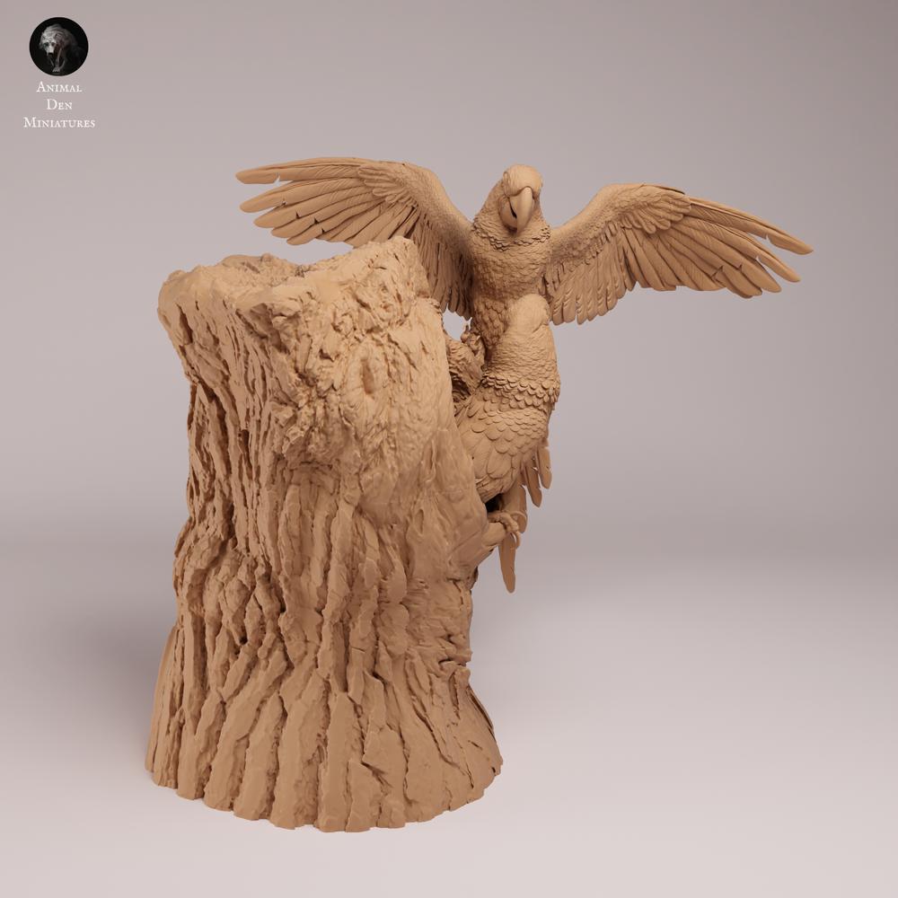 Photo produit figurine animale Animal Den Miniatures 1 : Figurine animale de la jungle : aras hyacinthes au nid (26_08_06)