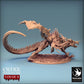 Photo de produit Tabletop 28mm Lord of the Print (LotP) 0 : Miniature de Tabletop : Lignée démoniaque - Dragon Immortalis, bête infernale avec queue en faucille en position d'attaque (24_02_D1)