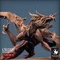 Photo de produit Tabletop 28mm Lord of the Print (LotP) 0 : Miniature Tabletop : Lignée démoniaque - Dragon Immortalis, bête infernale avec queue en faucille en position d'attaque (24_02_D1)