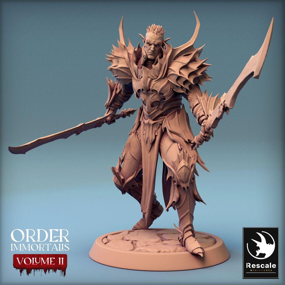 Photo de produit Tabletop 28mm Lord of the Print (LotP) 0 : Miniature Tabletop : Chevalier Noir / Paladin Maudit, Guerrier à la Glaive avec Épée Longue - Draven Evernight (24_02_G3)
