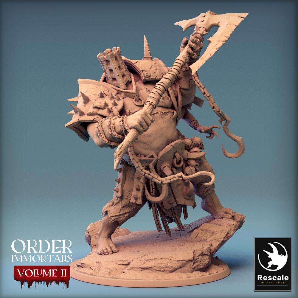 Photo de produit Tabletop 28mm Lord of the Print (LotP) 0 : Figurine Fantastique : Seigneur des Ogres / Berserker Barbare avec Hallebarde - Attaque d'Eradicus (24_02_F1)