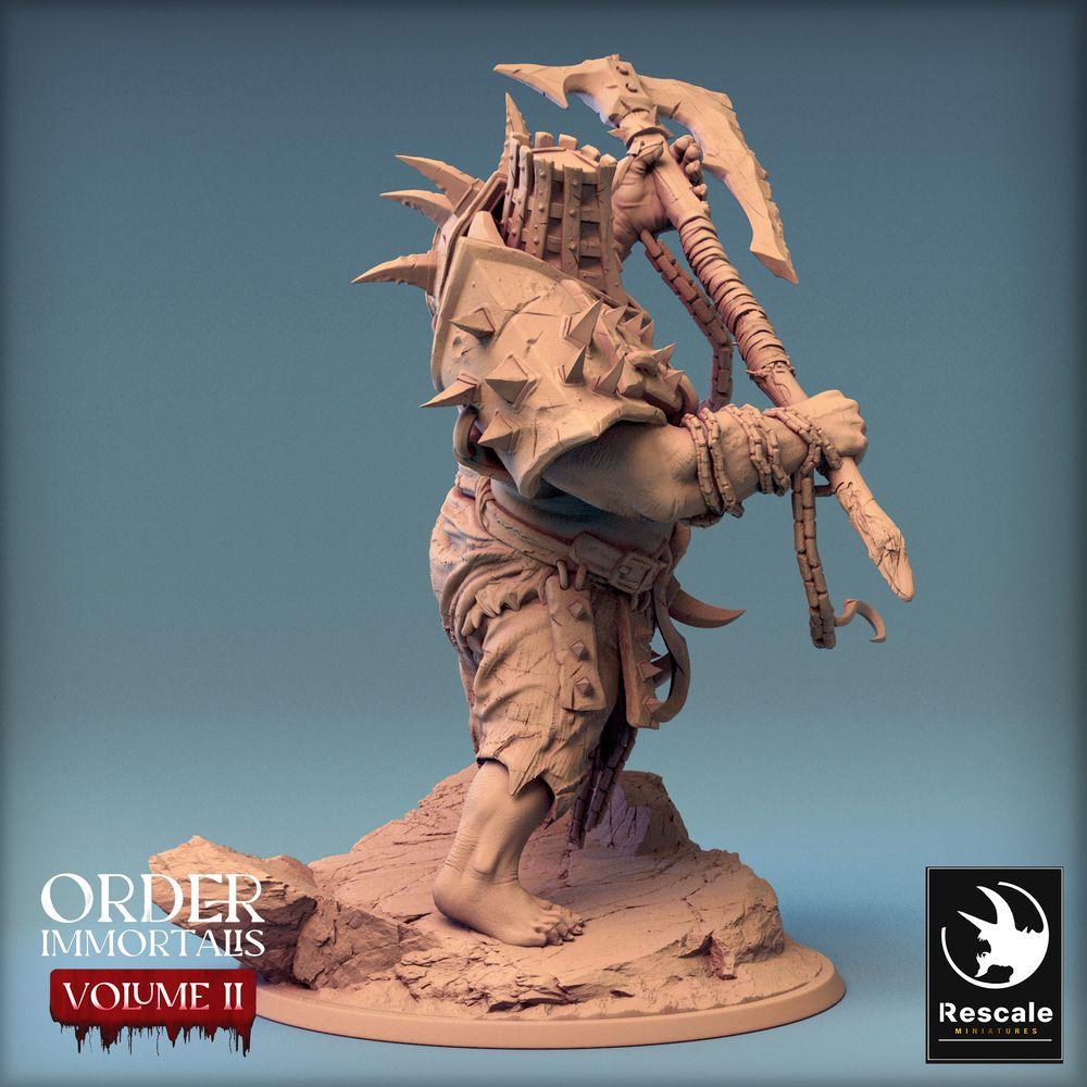 Photo de produit Tabletop 28mm Lord of the Print (LotP) 0 : Figurine fantastique : Seigneur des Ogres / Berserker barbare avec hallebarde - Attaque d'Eradicus (24_02_F1)