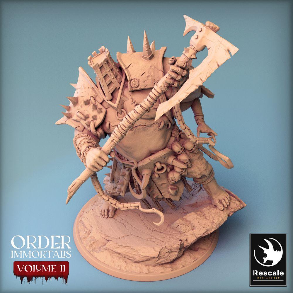 Image du produit Tabletop 28mm Lord of the Print (LotP) 0 : Figurine fantastique : Ogre-chef de guerre / Berserker barbare avec hallebarde - Attaque d'Eradicus (24_02_F1)