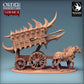 Photo de produit Tabletop 28mm Lord of the Print (LotP) 0 : Miniature Tabletop : Chariot démoniaque Scorpio - chariot de guerre tiré par des bêtes avec baliste à harpons, chariot à piques (24_02_B2)