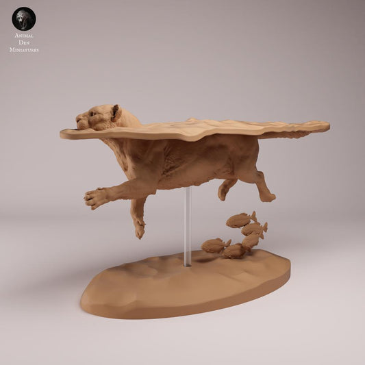 Photo du produit figurine animale Animal Den Miniatures 0 : figurine d’animal sauvage : jaguar nageant (26_08_08)