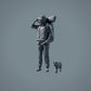 Figur d'animal de compagnie : chat en marche (a002)