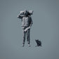 Figur d'animal de compagnie : chat se toilettant (a001)