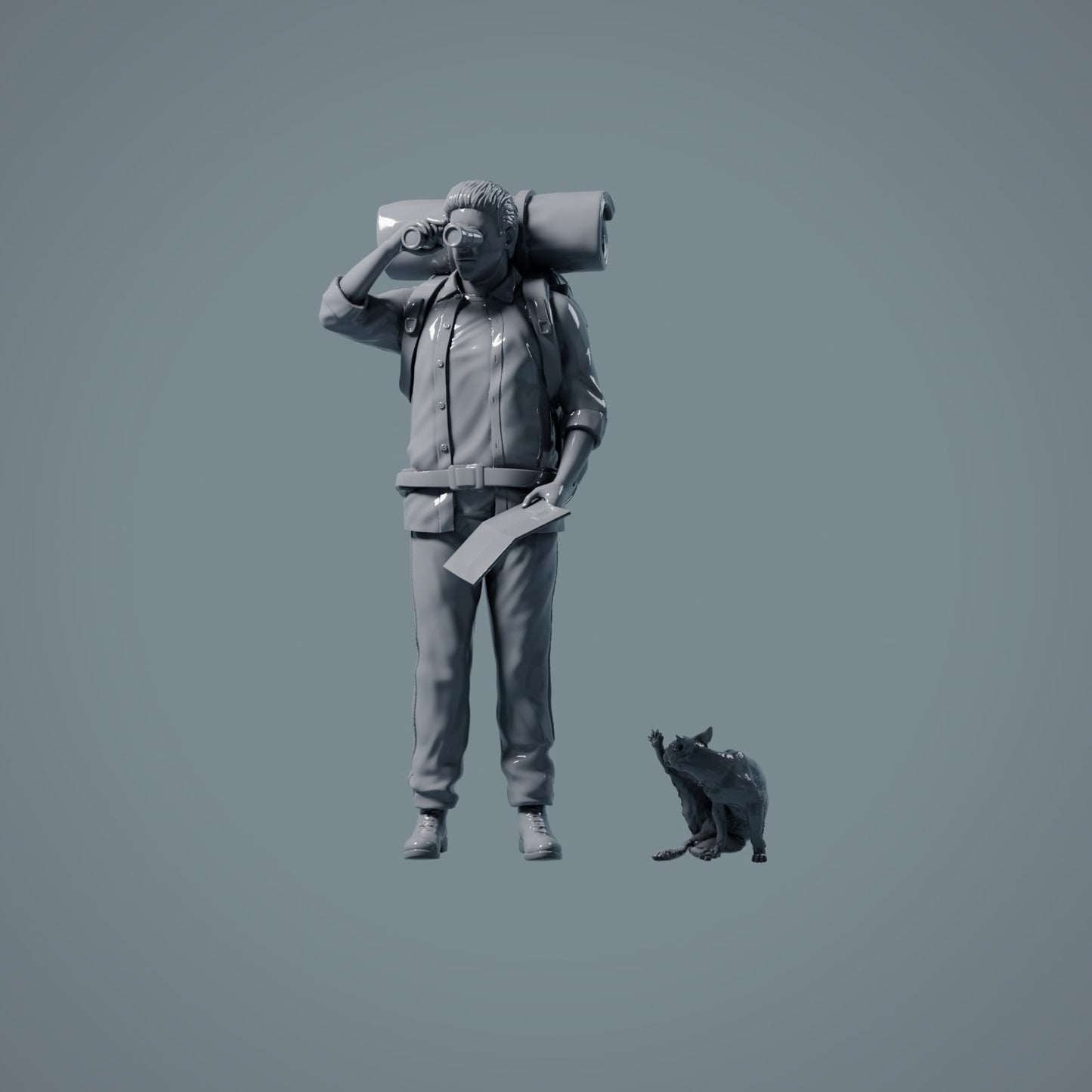 Figur d'animal de compagnie : chat se toilettant (a001)