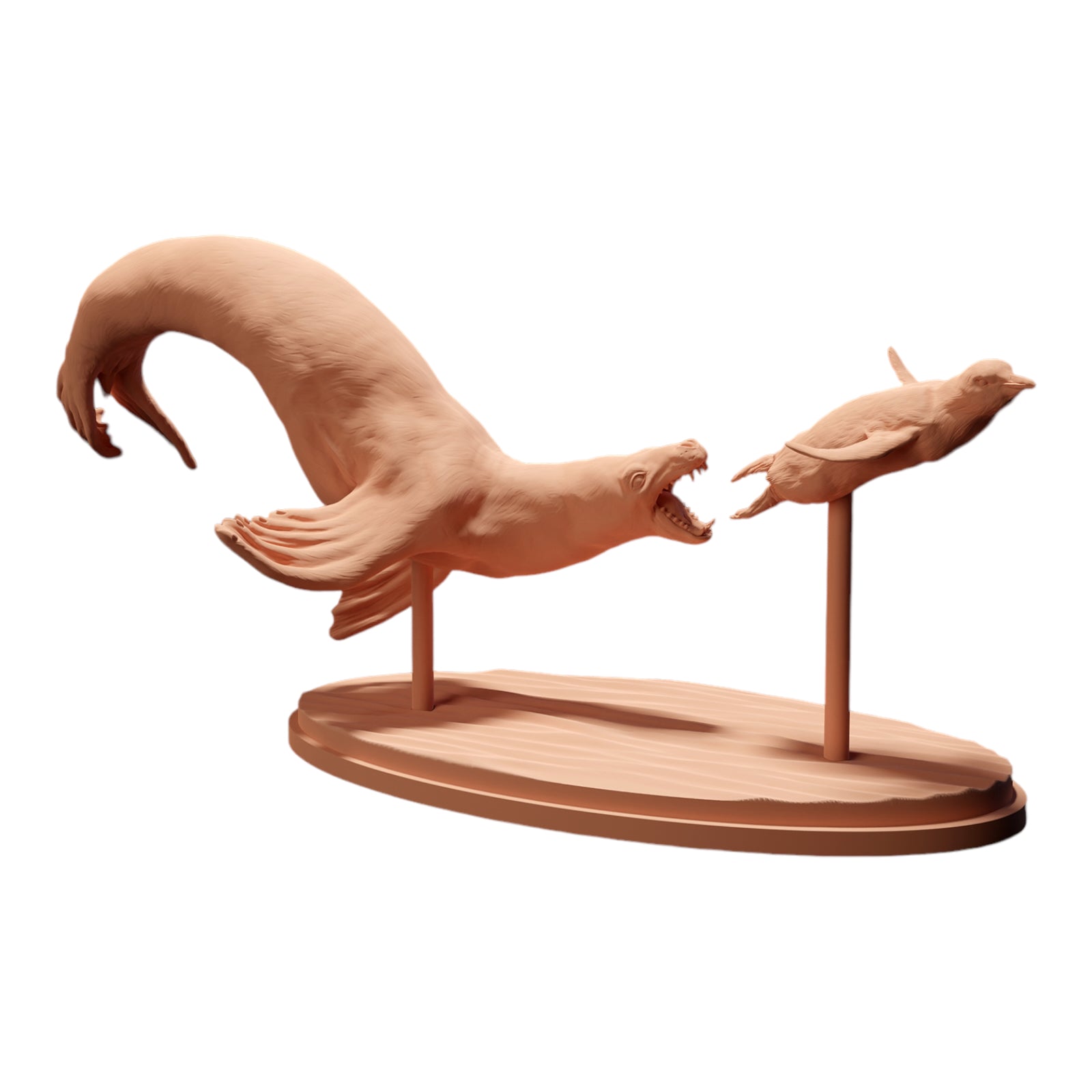 Photo du produit Diorama et modélisme Figurine miniature : Phoque chassant un pingouin, figurine animale