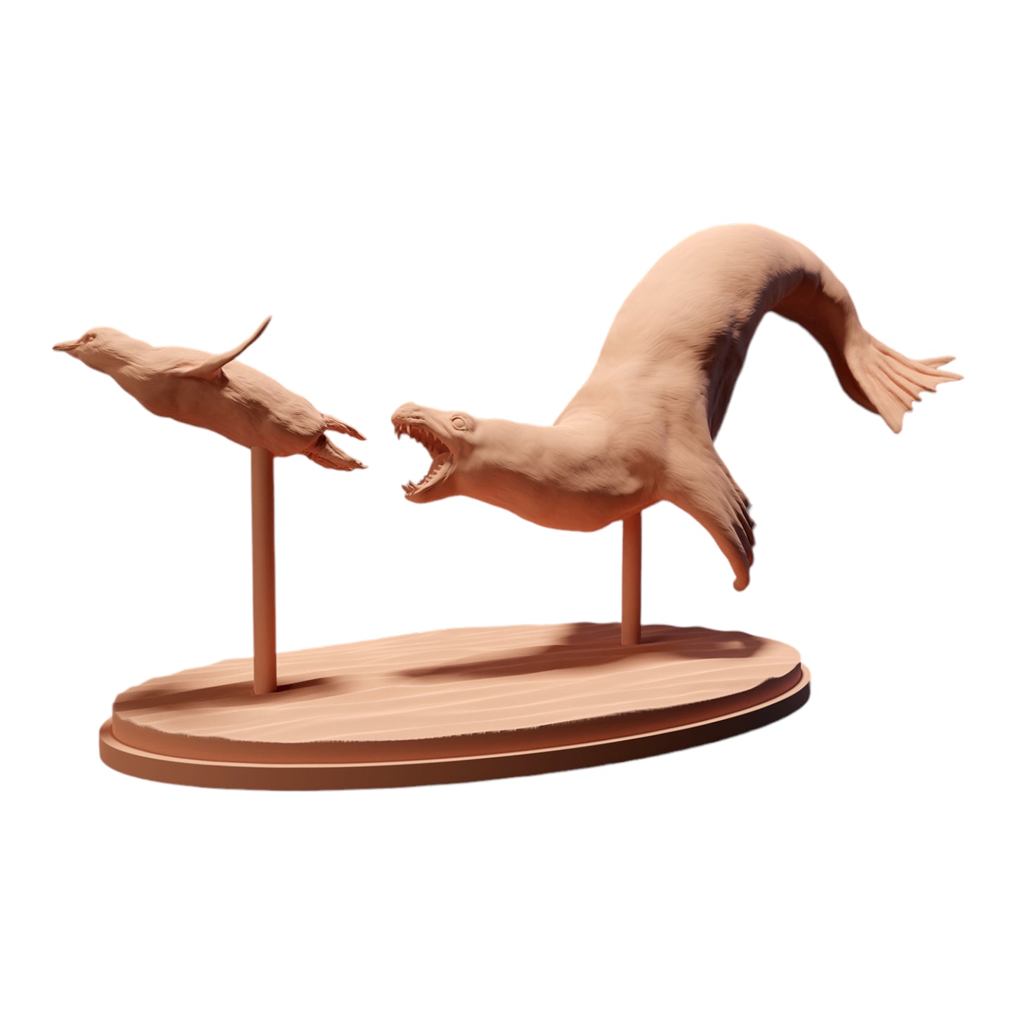 Photo du produit Diorama et modélisme Figurine miniature : Phoque chassant un pingouin, figurine animale