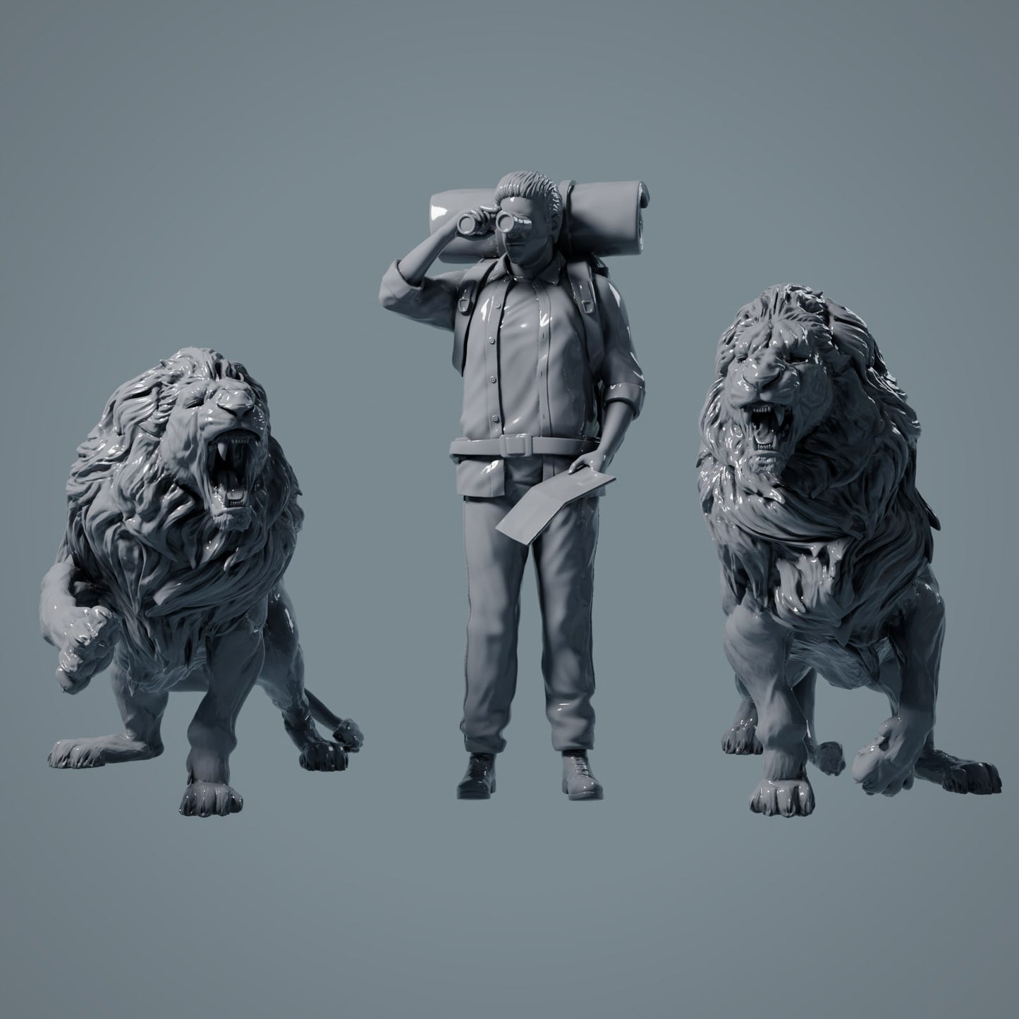 Lions combattants - Animaux de la savane (23_02_10)