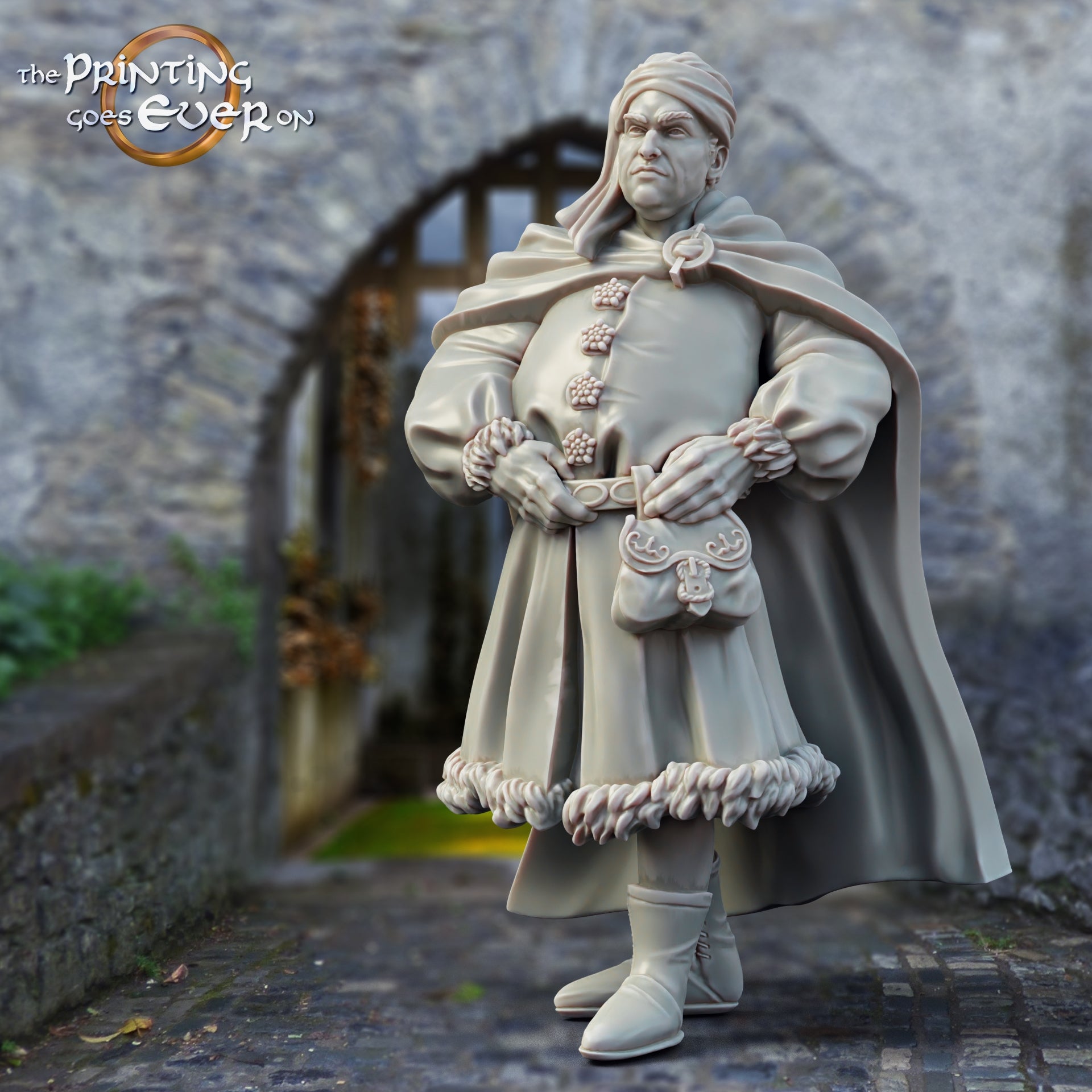 Photo du produit figurine historique médiévale échelle 75mm The Printing Goes Ever On (TPGEO) 0 : Figurines de chevaliers médiévaux villageois homme noble - modèles 75mm - ville médiévale