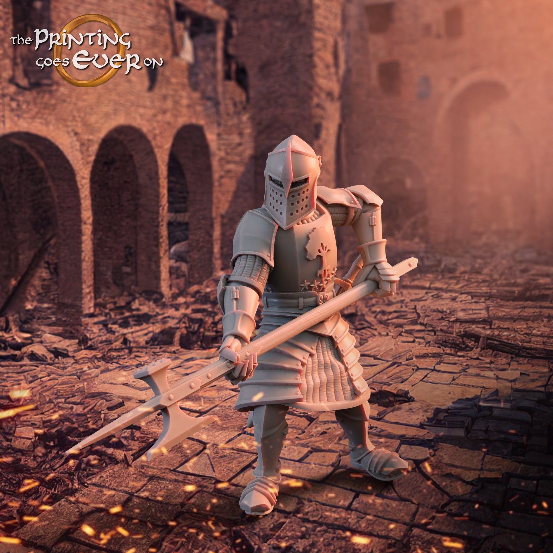 Produktfoto mittelalterliche historische Figur 75mm Scale The Printing Goes Ever On (TPGEO)  0: Mittelalterliche Ritter Figuren Ritter mit Lanze A - Krieger von Gonthan