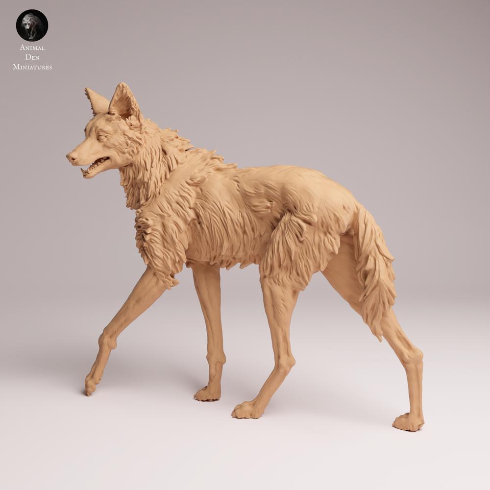 Photo de produit Tabletop 28mm Lord of the Print (LotP) 1 : Figurine animale : Loup à crinière - debout (25_12_03)