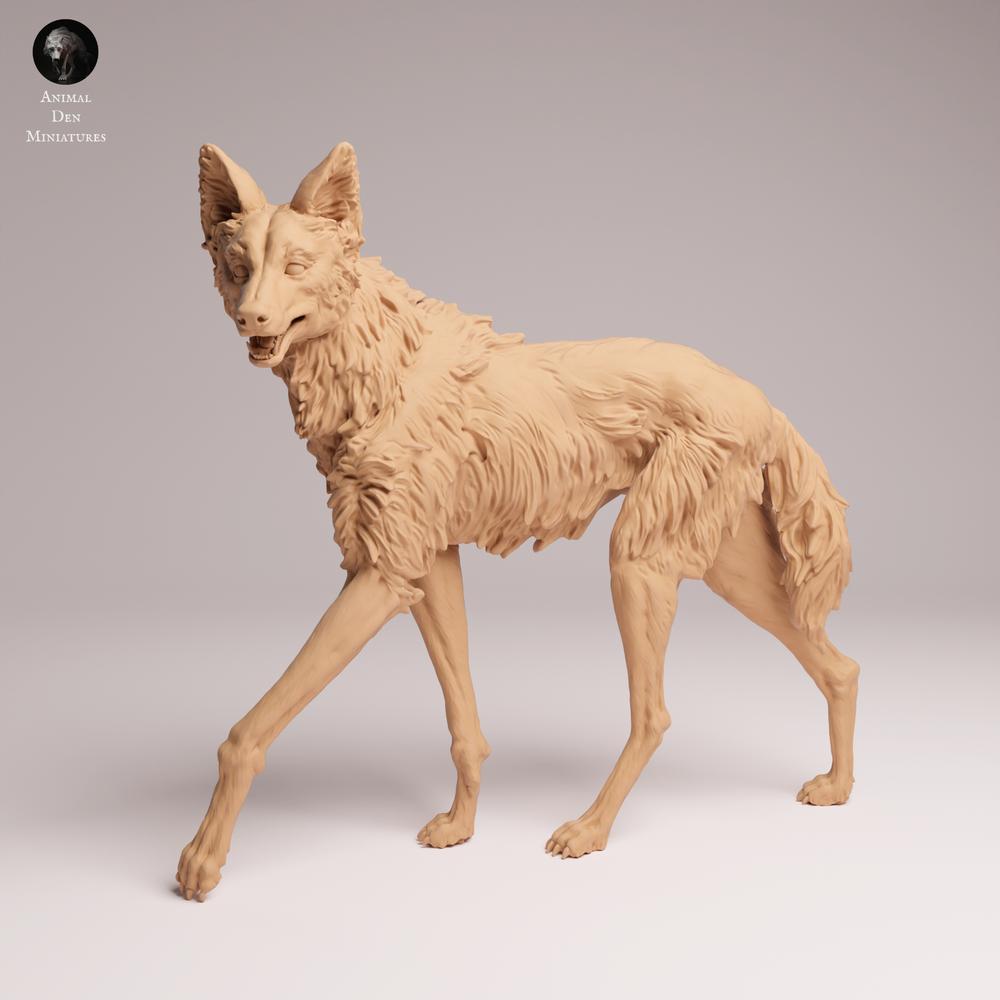 Photo de produit Tabletop 28mm Lord of the Print (LotP) 2 : Figurine animale sauvage : Loup à crinière - debout (25_12_03)