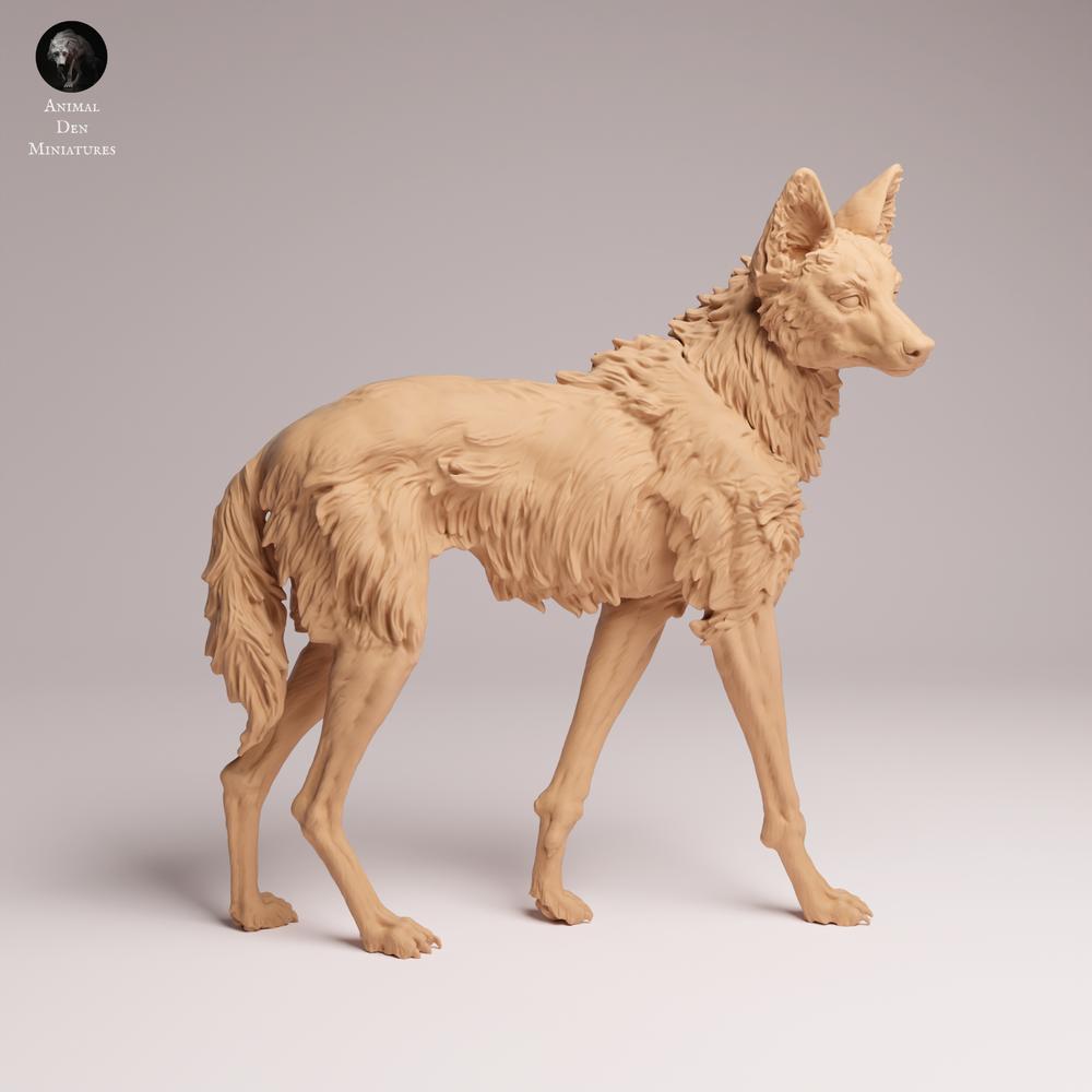Photo de produit Tabletop 28mm Lord of the Print (LotP) 1 : Figurine d'animal sauvage : Loup à crinière - debout (25_12_02)