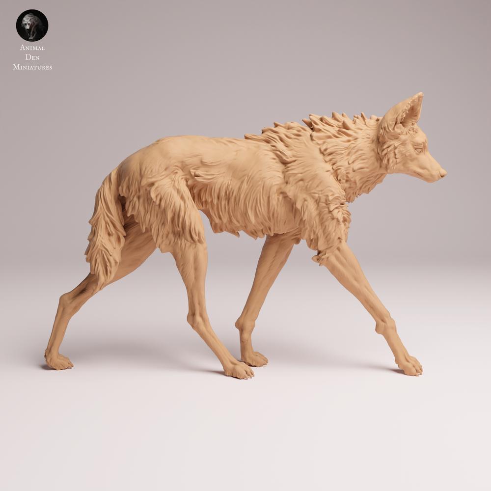 Photo de produit Tabletop 28mm Lord of the Print (LotP) 1 : Figurine d'animal sauvage : Loup à crinière - en marche (25_12_04)