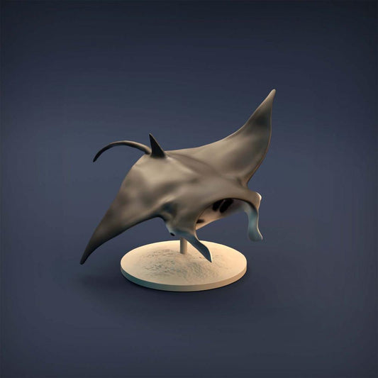 Photo du produit, figurine animale Animal Den Miniatures 0 : animal marin, figurine de raie manta (21_12_02)