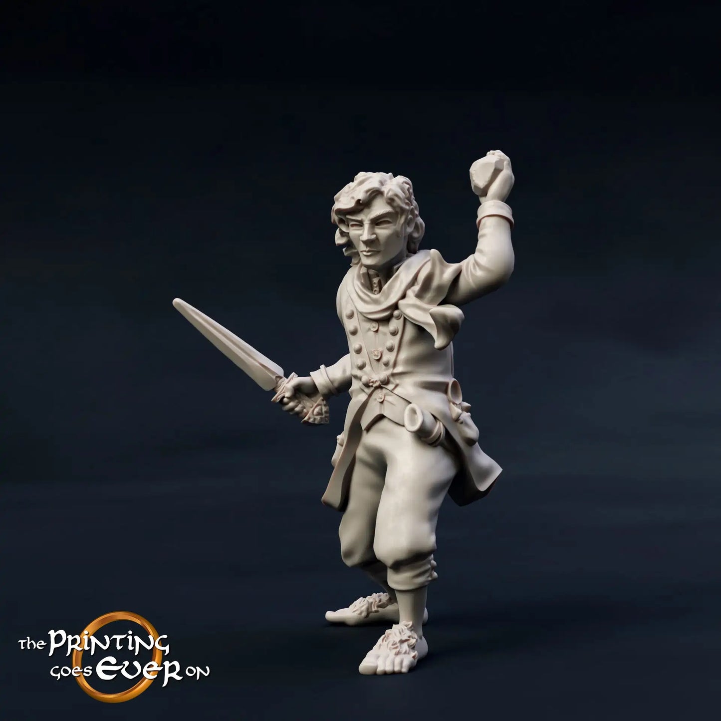 Produktfoto Tabletop 28mm The Printing Goes Ever On (TPGEO)  0: 9 Helden in Kampfpose: Gefährten aus Menschen, Elben, Zwergen und Halblingen - Krieger