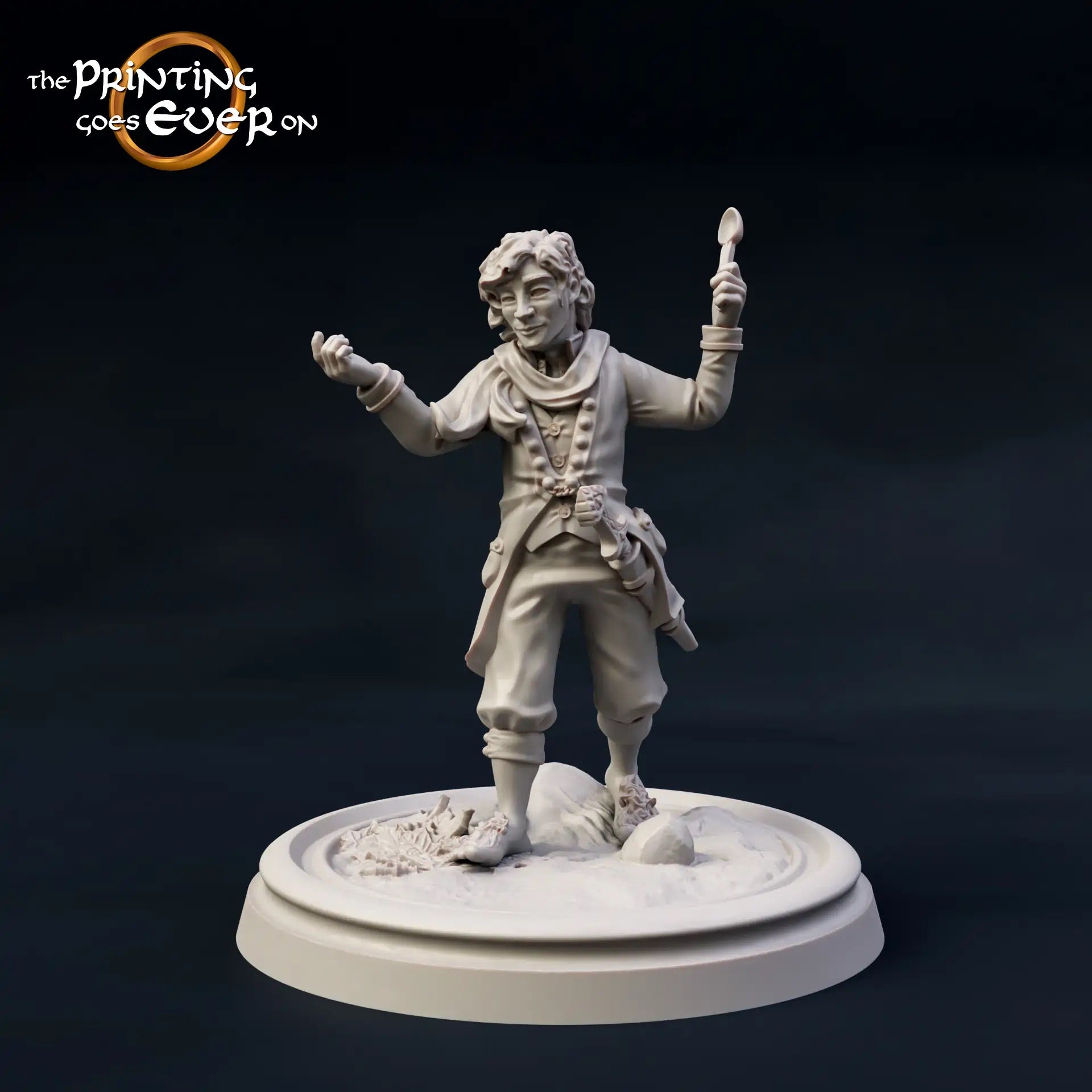 Photo de produit Tabletop 28mm The Printing Goes Ever On (TPGEO) 0: 9 héros en pose de marche : compagnons humains, elfes, nains et hobbits - Voyageurs