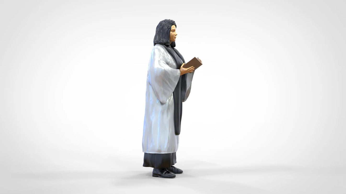 Photo du produit Diorama et modélisme Figurine miniature : Clergé : Pasteur / Prêtresse avec Bible lors de la messe