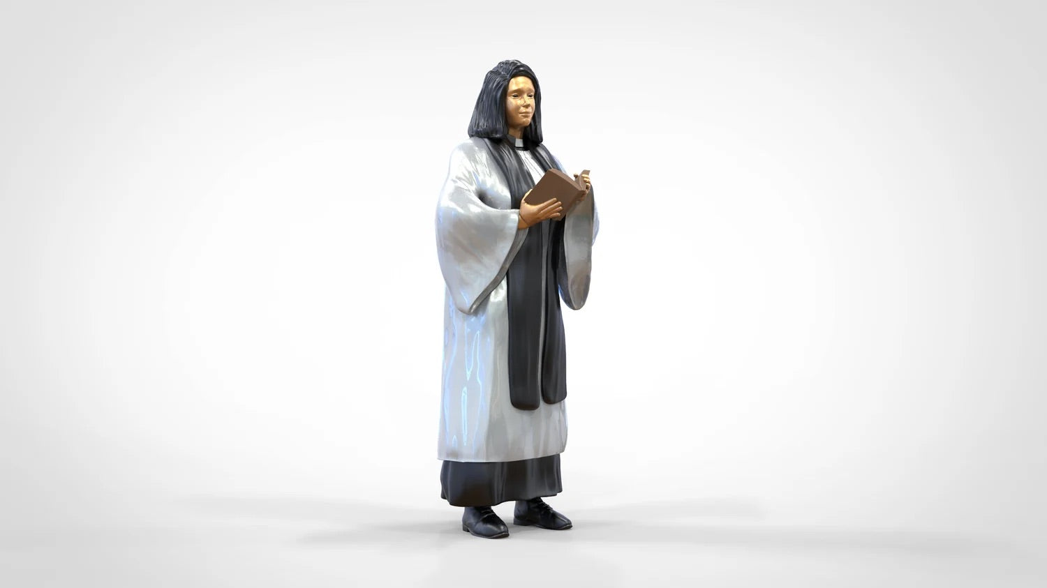 Photo du produit Diorama et modélisme Figurine miniature : Clergé : Pasteur / Prêtresse avec Bible lors de la messe