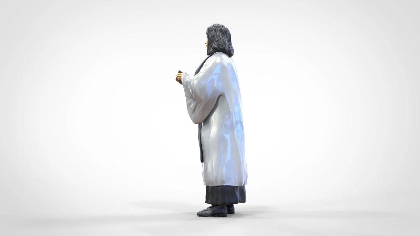 Photo du produit Diorama et modélisme Figurine miniature : Clergé : Pasteur / Prêtresse avec Bible lors de la messe