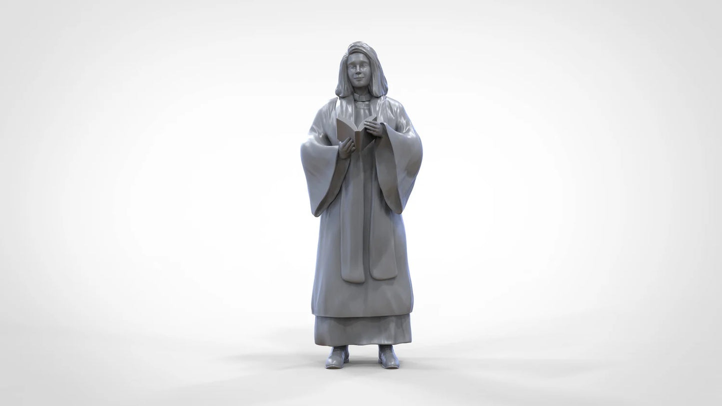 Photo du produit Diorama et modélisme Figurine miniature : Clergé : Pasteur / Prêtresse avec Bible lors de la messe