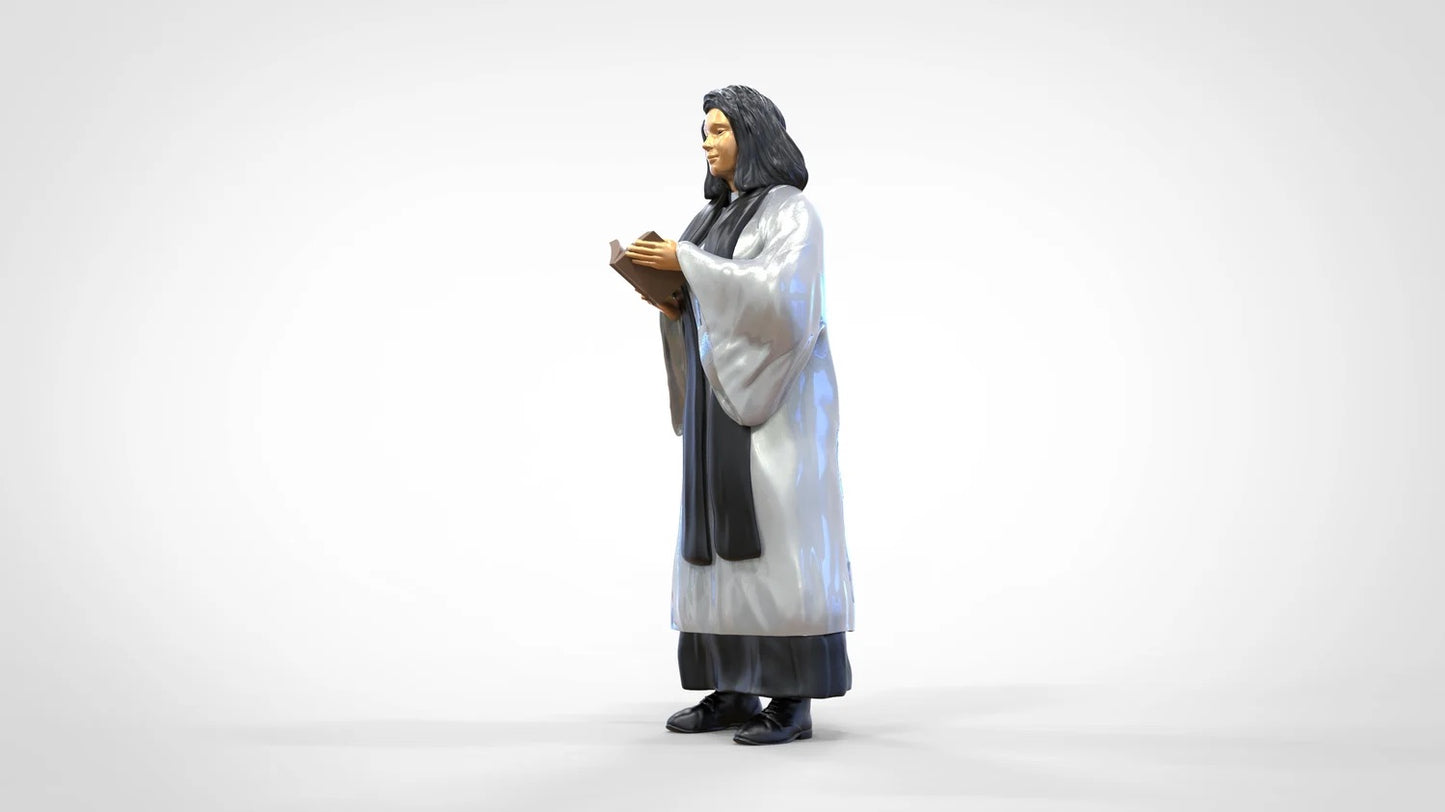 Photo du produit Diorama et modélisme Figurine miniature : Clergé : Pasteur / Prêtresse avec Bible lors de la messe