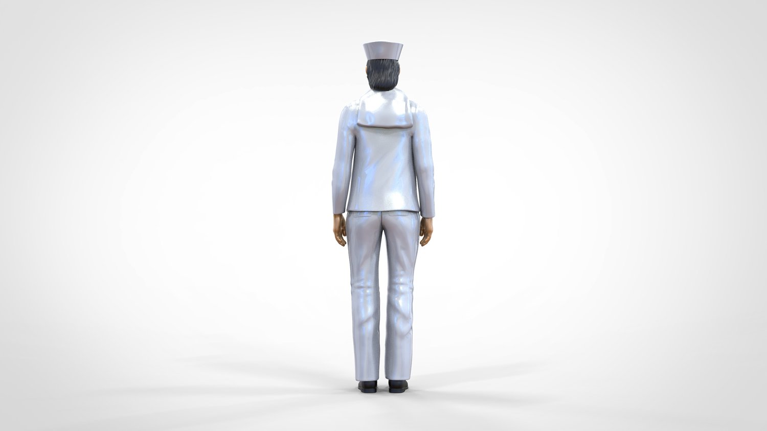 Photo produit 0 : Marin femme : Femme de mer en uniforme se tient en position