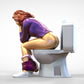 Photo du produit 0 : Femme aux toilettes : Perdue dans ses pensées dans un endroit tranquille