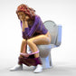 Photo du produit 0 : Femme aux toilettes : Perdue dans ses pensées dans un endroit tranquille