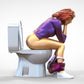 Photo du produit 0 : Femme aux toilettes : Perdue dans ses pensées dans un endroit tranquille