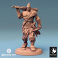 Photo de produit Tabletop 28mm Lord of the Print (LotP) 0 : Miniature Tabletop : Guerrier Ork avec canon à main et hache, artilleur barbare, champion de bande, Guerrier Orc (24_04_J3)