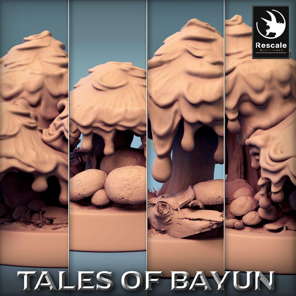 Image produit Tabletop 28mm Lord of the Print (LotP) 0 : Miniature Tabletop : Monstre champignon, créature spore - Terrain éparpillé de champignons, Marqueur d'objectif (24_01_B)