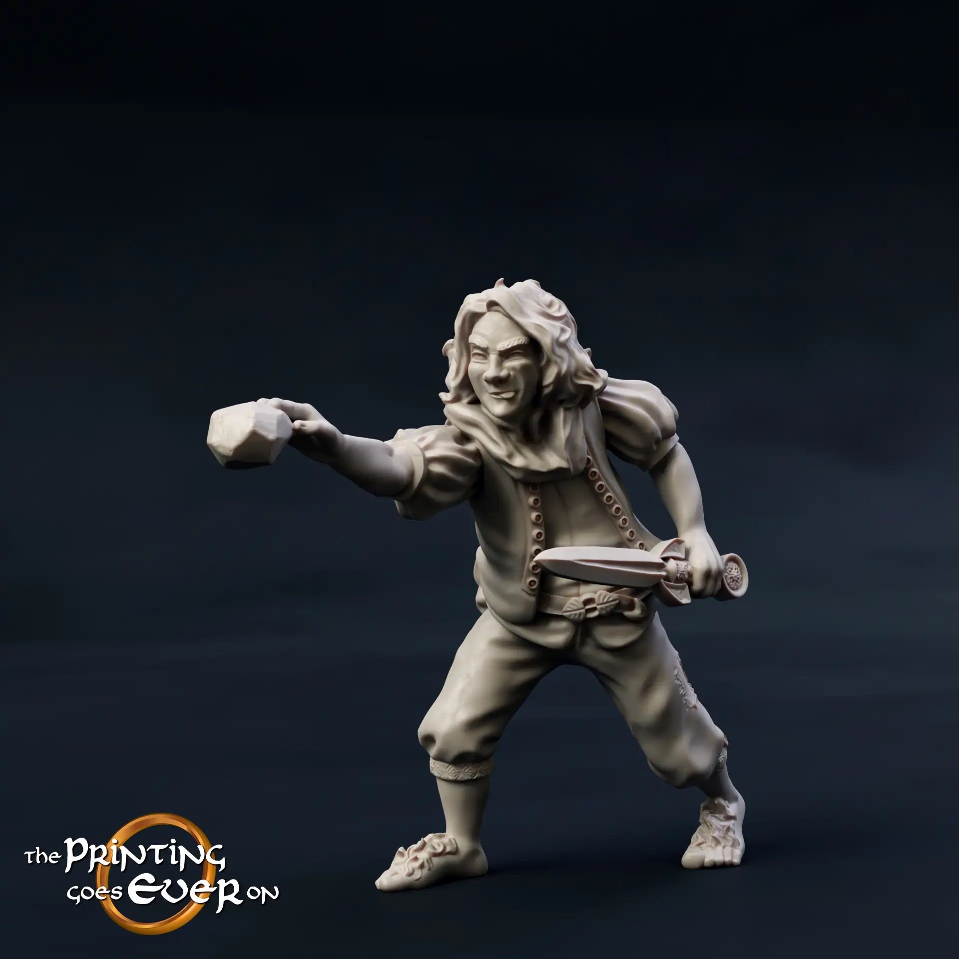 Produktfoto Tabletop 28mm The Printing Goes Ever On (TPGEO)  0: 9 Helden in Kampfpose: Gefährten aus Menschen, Elben, Zwergen und Halblingen - Krieger