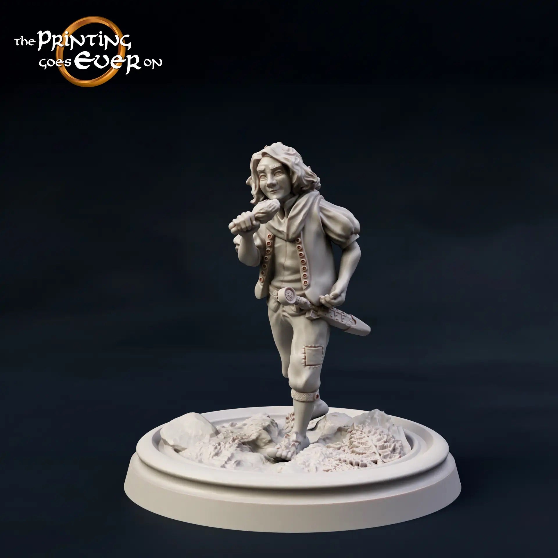 Photo de produit Tabletop 28mm The Printing Goes Ever On (TPGEO) 0: 9 héros en pose de marche : compagnons humains, elfes, nains et hobbits - Voyageurs