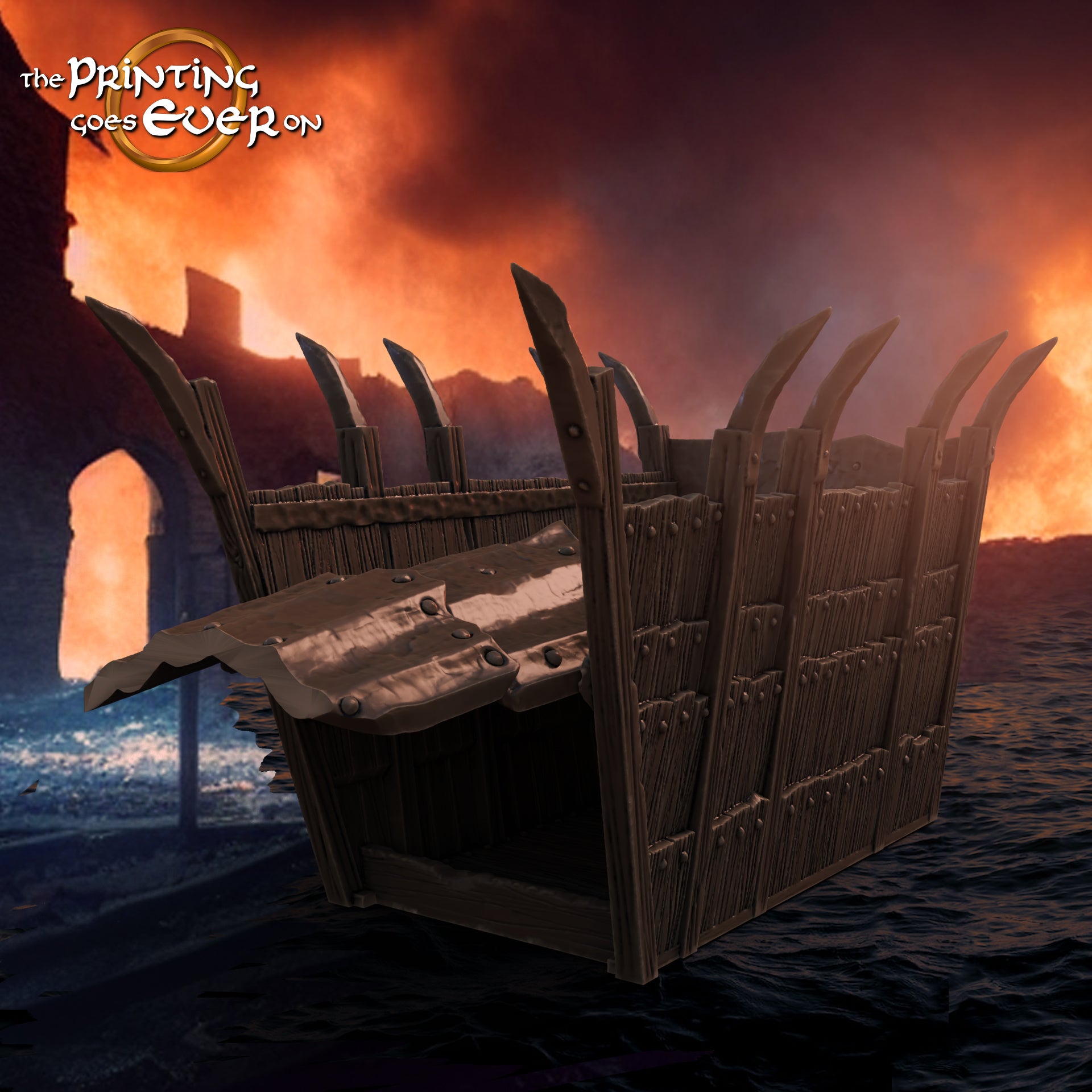 Photo de produit Tabletop 28mm The Printing Goes Ever On (TPGEO) 0 : Grand bateau de débarquement - Bateau de transport des Orks - Radeau de siège