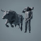Figur d'animal de ferme : Taureau enragé - Red Devon Bull (a034)
