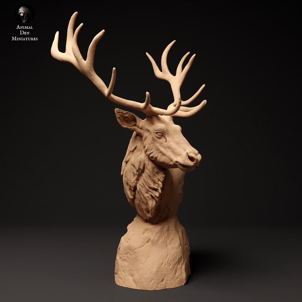 Photo de produit figurine animale Animal Den Miniatures 0 : animal sauvage, figurine animale : cerf élaphe - buste (24_01_58)