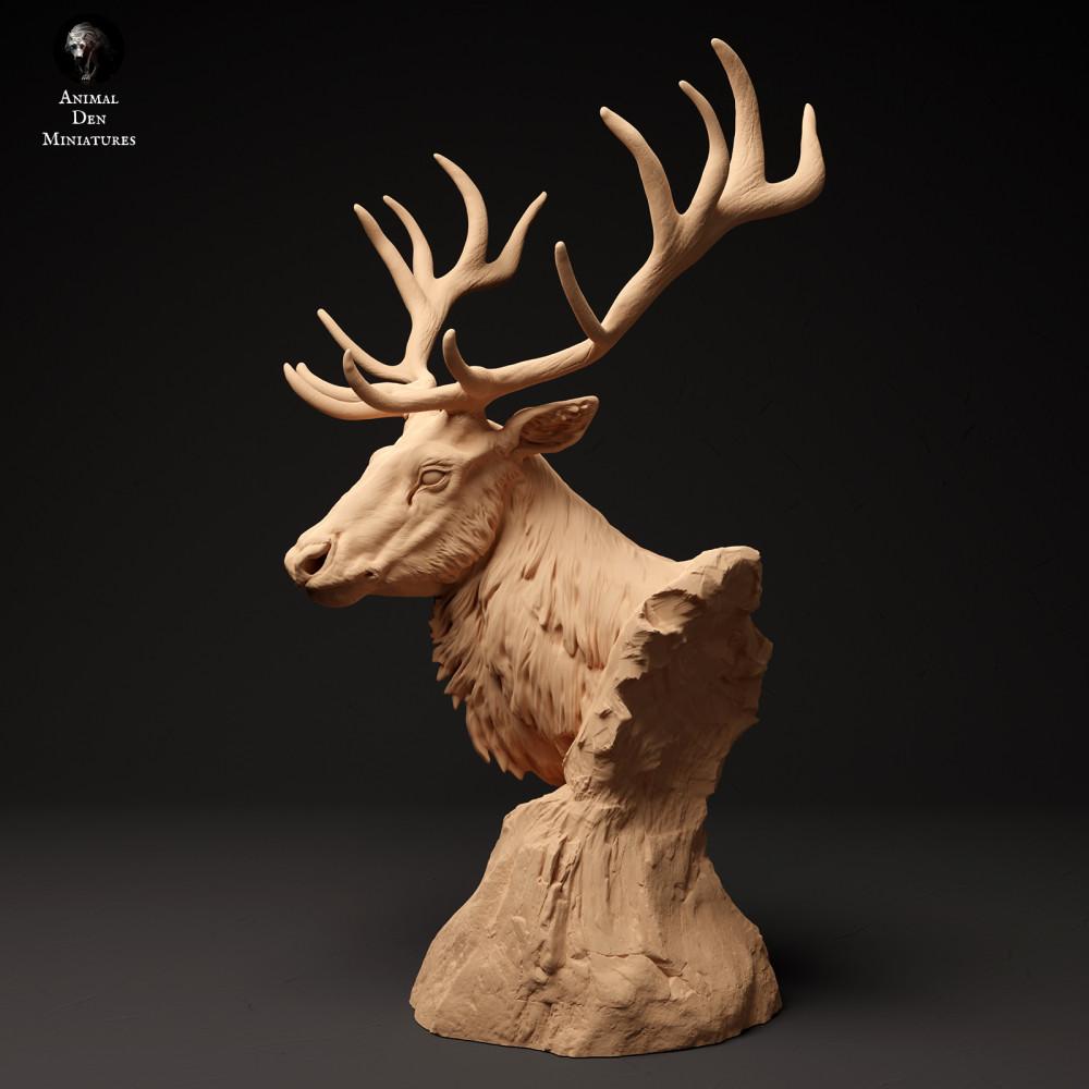 Photo produit figurine animale Animal Den Miniatures 1 : figurine d’animal sauvage : cerf élaphe - buste (24_01_58)