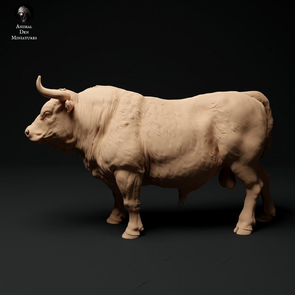 Photo du produit figurine animale Animal Den Miniatures 0 : figurine animale de ferme : taureau Red Devon (24_01_62)