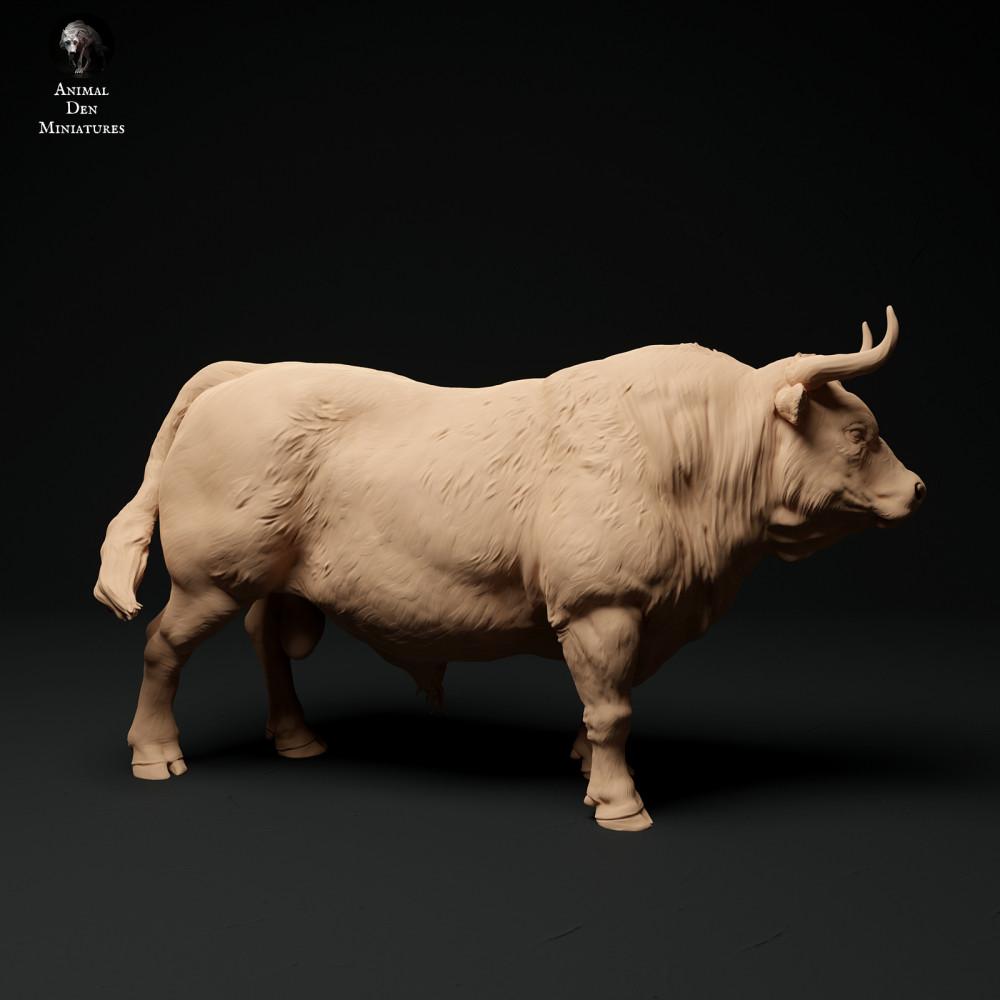 Photo produit figurine animale Animal Den Miniatures 1 : figurine animale de ferme : taureau Devon rouge (24_01_62)