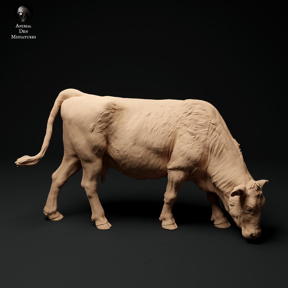 Photo du produit figurine animale Animal Den Miniatures 0 : Figurine animale de ferme : vache Red Devon - au pâturage (24_01_65)