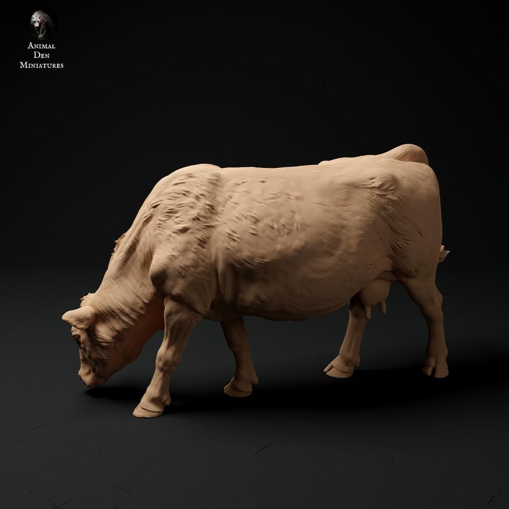 Photo produit figurine animale Animal Den Miniatures 1 : figurine d’animal de ferme : vache Red-Devon - en train de paître (24_01_65)